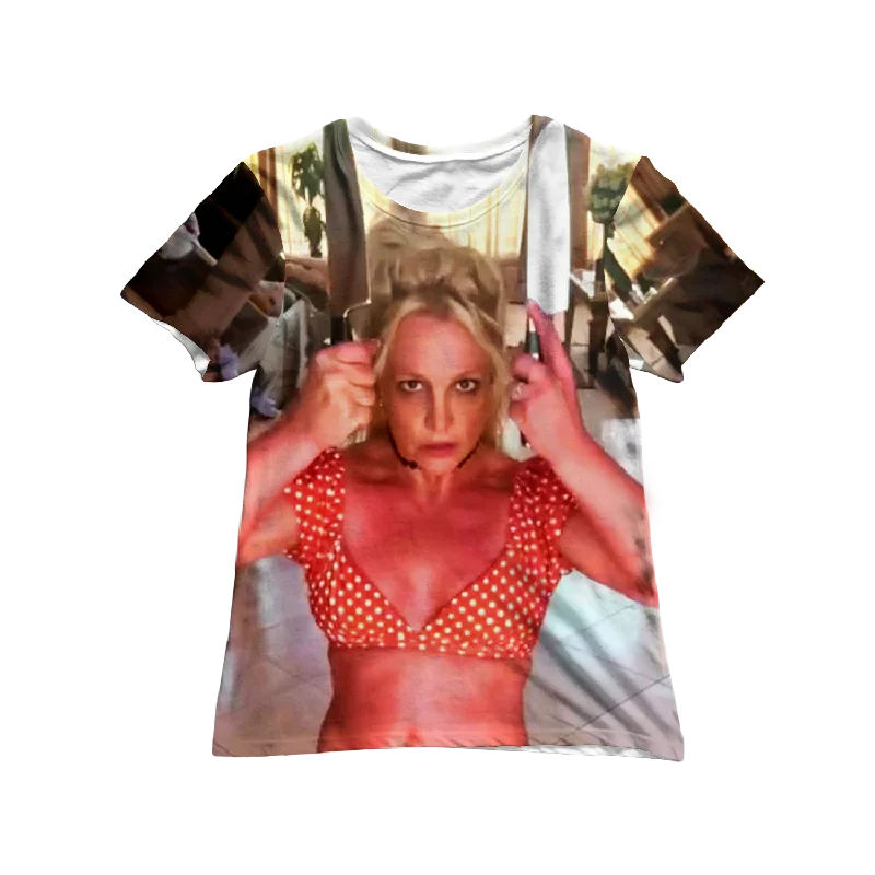 Britney Knives Women's Tee Collared T-Shirt Boat Neck A-Line