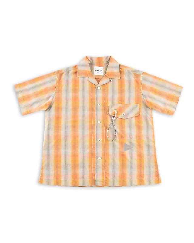 Dry Check Open S/S Shirt - Orange Terry Blend Velvet Blend Canvas Blend