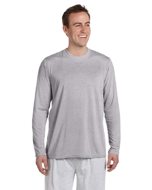 Gildan 4.5 oz. Performance Long Sleeve T-Shirt | Sport Grey Spandex Blend Rayon Blend Denim Blend