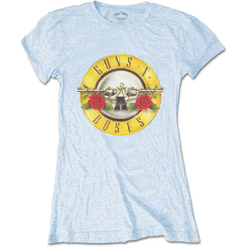 Guns N' Roses Classic Bullet Logo Ladies T-Shirt Mesh Fabric Canvas Fabric Denim Fabric