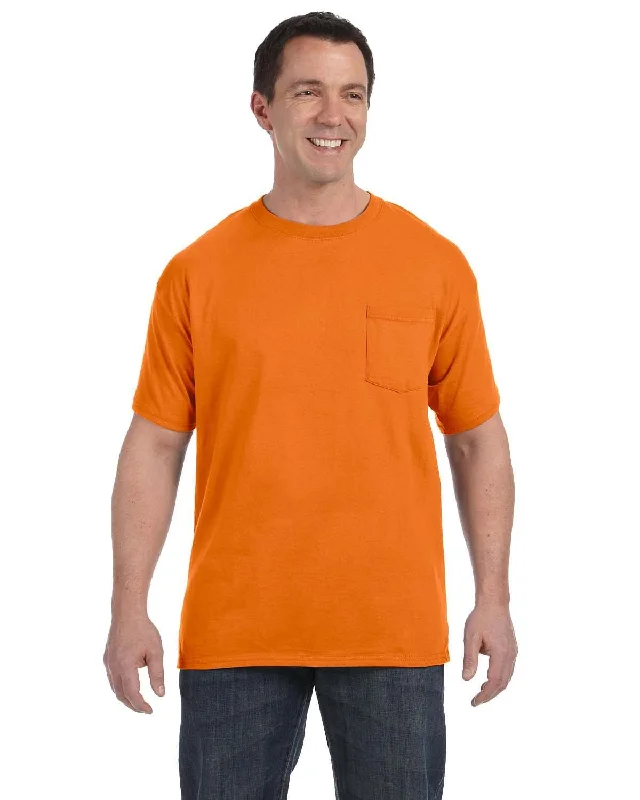 Hanes Authentic-T Pocket T-Shirt | Orange Fashionable Trendy Casual