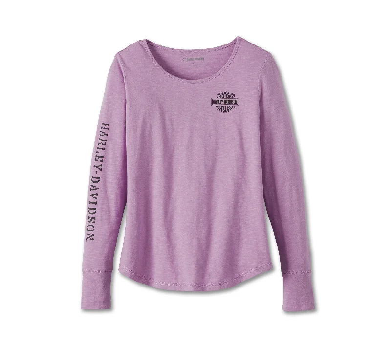 Harley-Davidson® Women's Hero Long Sleeve Knit Top - Lavender Herb Summer Knit Top