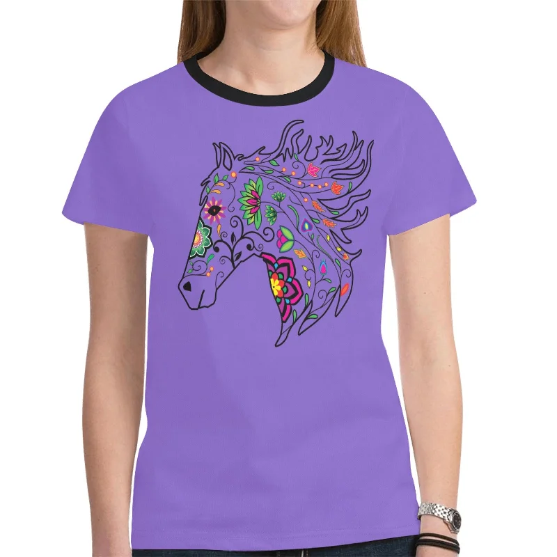 Horse Spirit Guide (Purple) T-shirt for Women Front Pockets Side Pockets Patch Pockets Front Pockets Side Pockets Patch Pockets Horse Spirit Guide (Purple) T-shirt for Women Front Pockets Side Pockets Patch Pockets Front Pockets Side Pockets Patch Pockets
