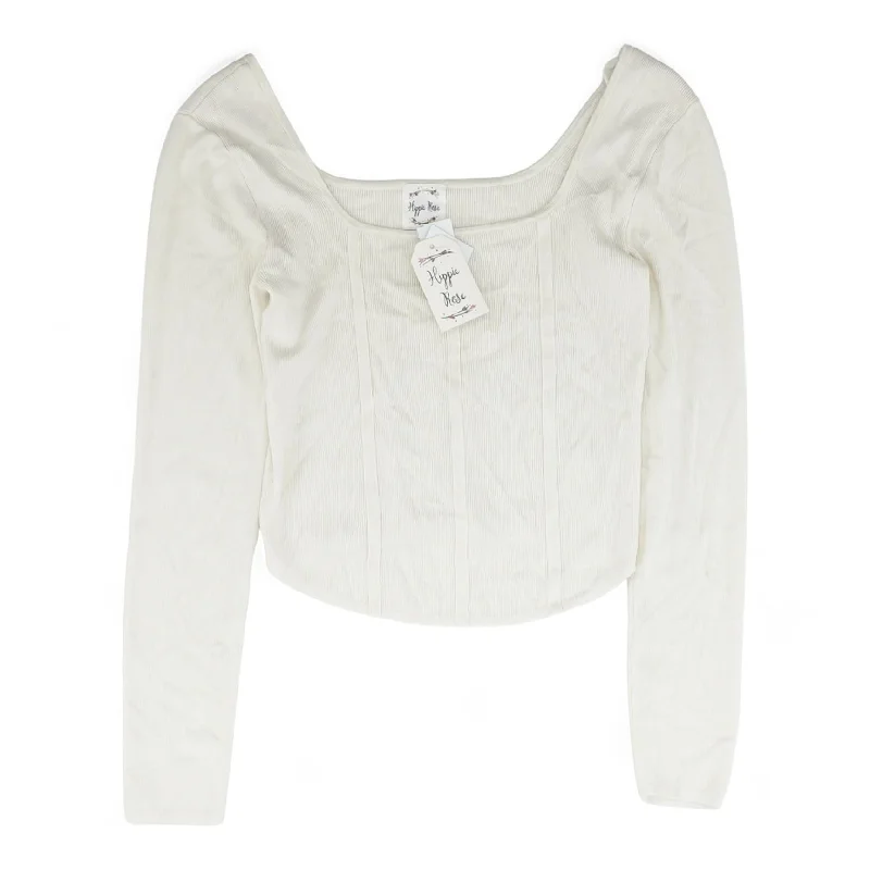 Ivory Solid Knit Top Turtle Neck Knit Top