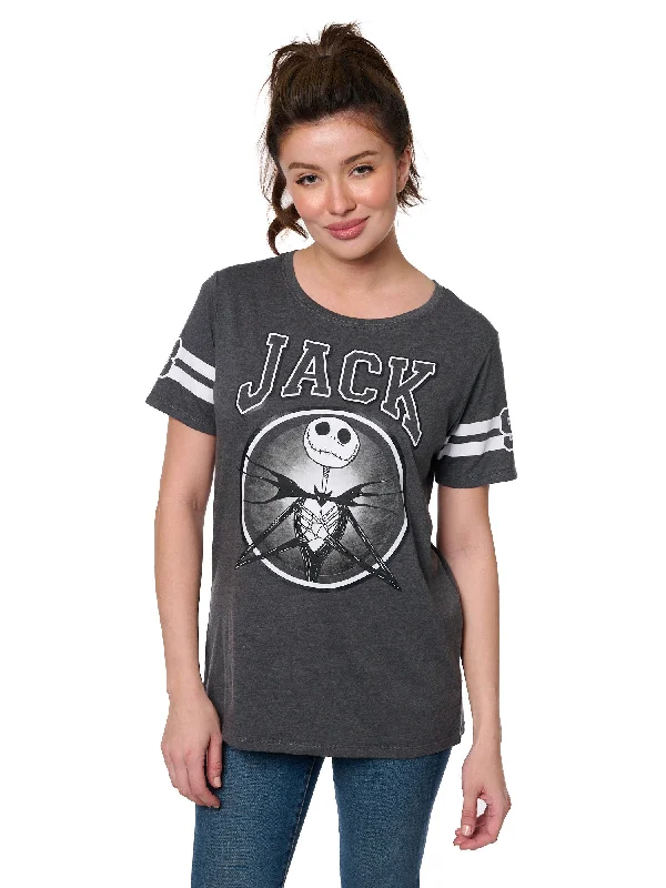 Women's Jack Skellington T-Shirt Short Sleeve Striped Nightmare Before Christmas Polka Dot Checkered Tartan