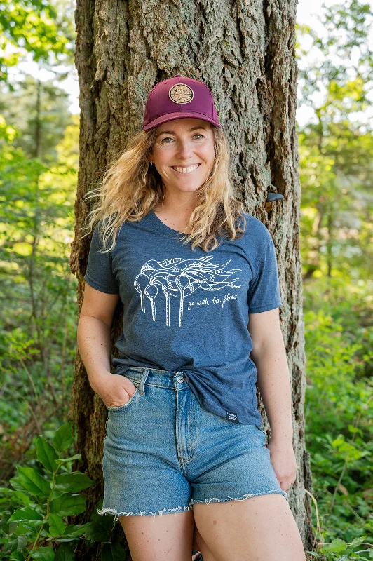 KELP FOREST - Women's Eco Tee - Heather Navy Silk Blend Satin Velvet Silk Blend Satin Velvet KELP FOREST - Women's Eco Tee - Heather Navy Silk Blend Satin Velvet Silk Blend Satin Velvet