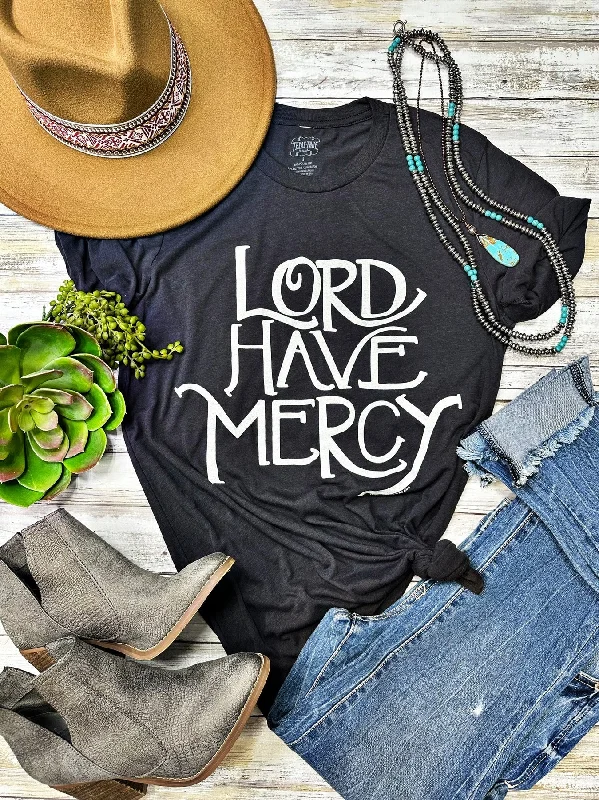 Lord Have Mercy Crewneck Tee Print Jacquard Patchwork