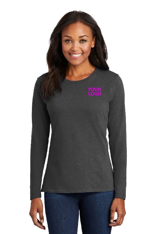 Port & Company Ladies Long Sleeve Branded Core Cotton Tee's, Charcoal Chenille Blend Fleece Blend Nylon Blend Chenille Blend Fleece Blend Nylon Blend Port & Company Ladies Long Sleeve Branded Core Cotton Tee's, Charcoal Chenille Blend Fleece Blend Nylon Blend Chenille Blend Fleece Blend Nylon Blend