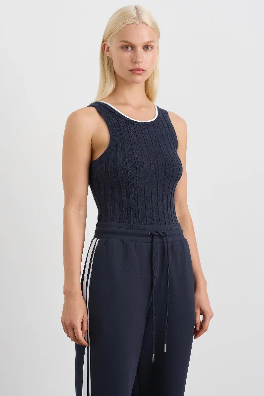 Racer Split Knit Top 107 Classic Knit Tee