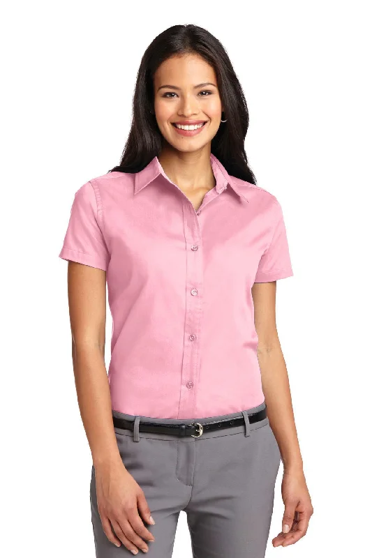 Port Authority Ladies Short Sleeve Easy Care  Shirt.  L508 V-Neck T-Shirt Long Sleeve Cotton