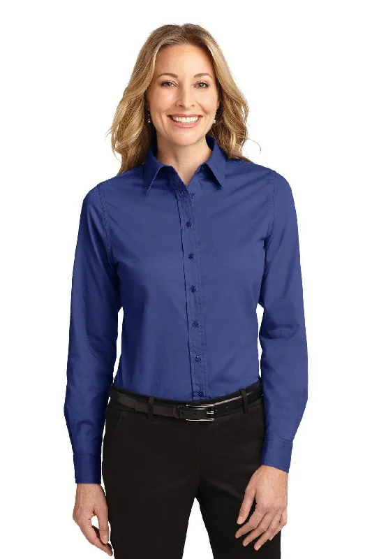 Port Authority Ladies Long Sleeve Easy Care Shirt.  L608 Spandex Blend Rayon Blend Denim Blend