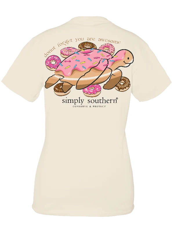 Donut Forget You Are Awesome Short Sleeve Tee Fitted T-Shirt Seamless Stretchy