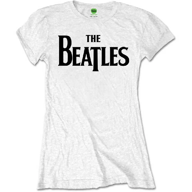 The Beatles Drop T Logo Ladies T-Shirt Basic T-Shirt Crew Neck Short Sleeve