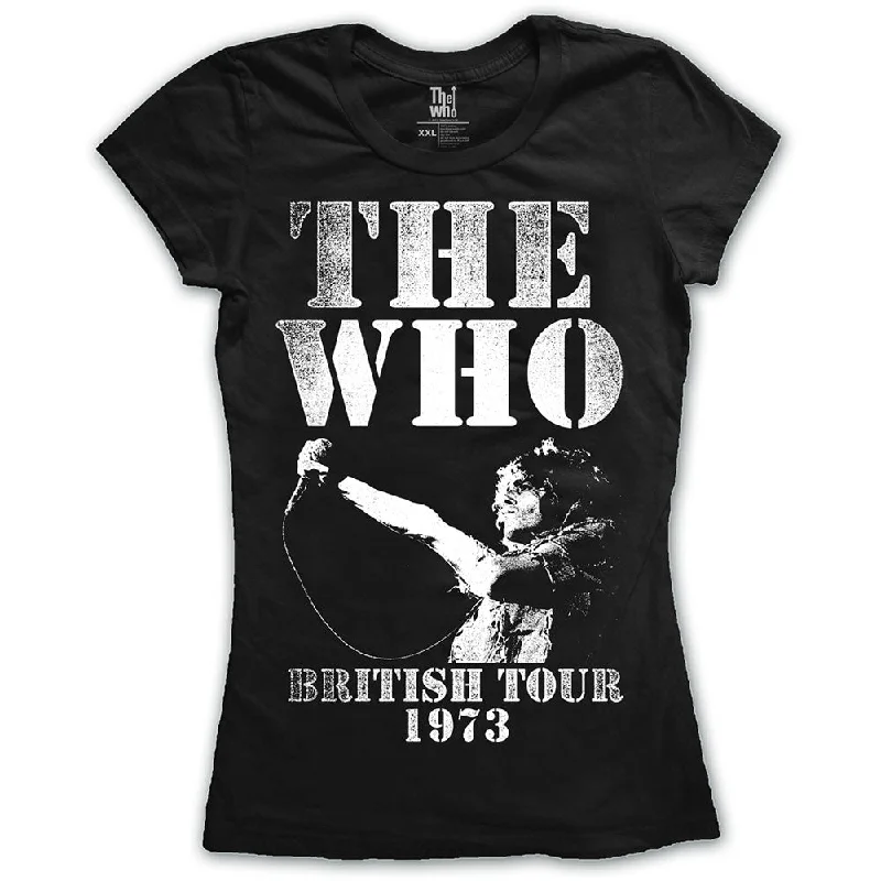 The Who British Tour 1973 Ladies T-Shirt Zippered Buttoned Snapped Zippered Buttoned Snapped The Who British Tour 1973 Ladies T-Shirt Zippered Buttoned Snapped Zippered Buttoned Snapped