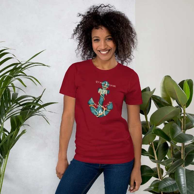 WOMEN'S: LET HAPPINESS BE YOUR ANCHOR SHIRT Satin Blend Silk Blend Wool Blend