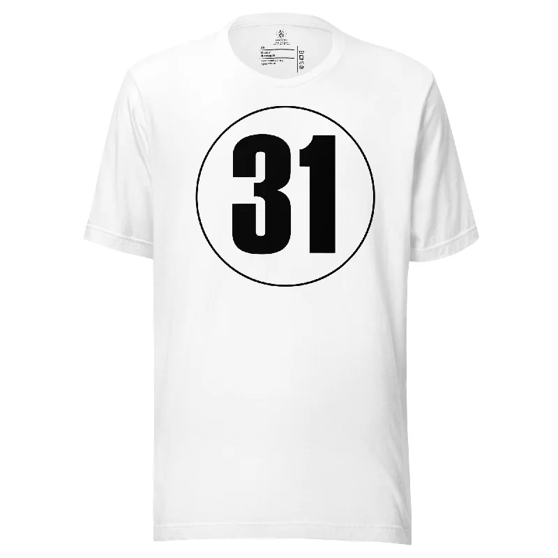 Unisex t-shirt: Black on White 31 Iron Safe Non-Iron Wrinkle Free Iron Safe Non-Iron Wrinkle Free Unisex t-shirt: Black on White 31 Iron Safe Non-Iron Wrinkle Free Iron Safe Non-Iron Wrinkle Free