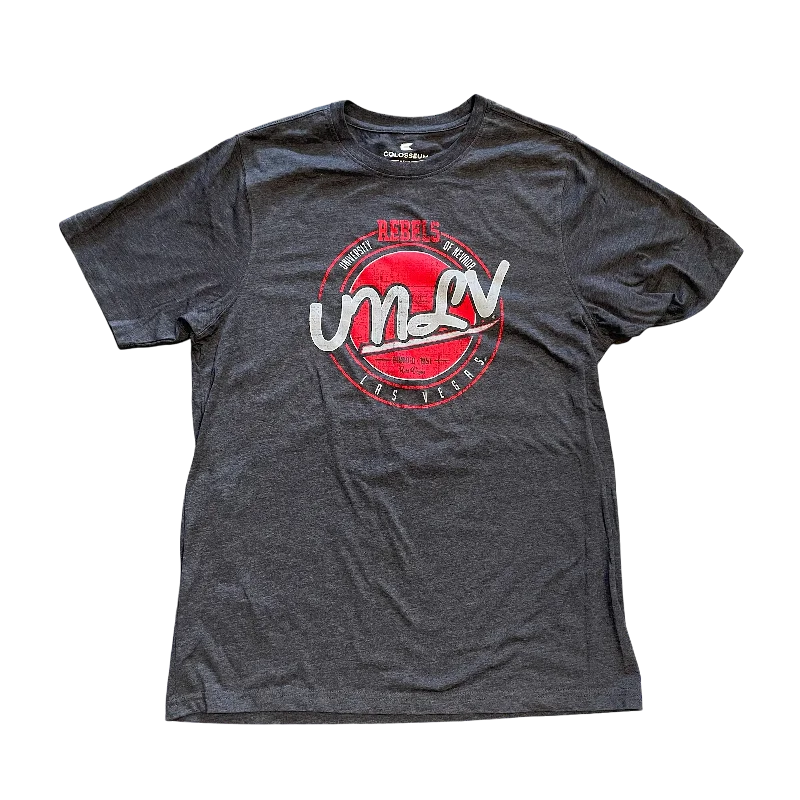 University of Nevada Las Vegas UNLV  Playbook T shirt- Charcoal Boxy Fit Fitted Loose