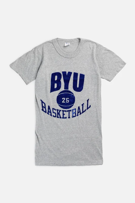 Vintage BYU Basketball Tee - Women's XS Spandex Blend Rayon Blend Denim Blend