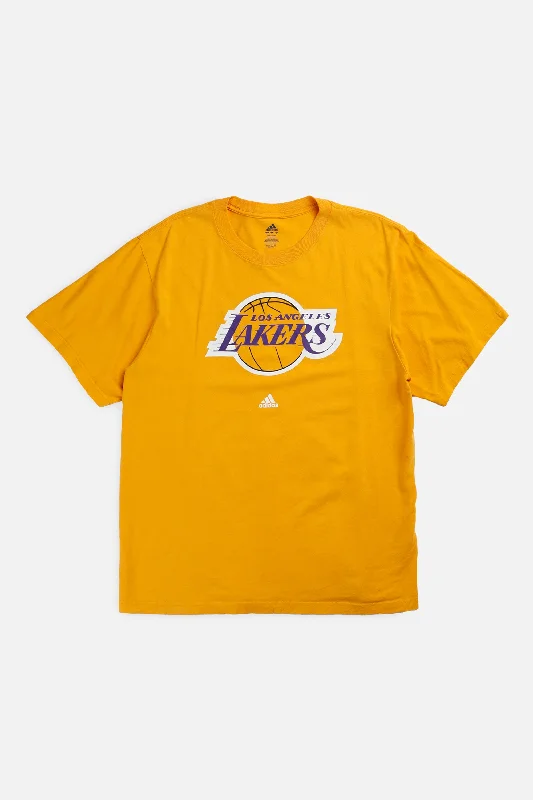 Vintage LA Lakers NBA Tee - L Denim Fabric Leather Fabric Suede Fabric