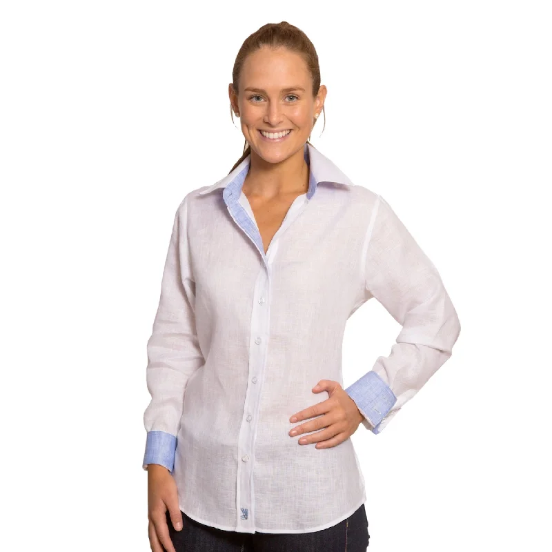 Kate White Linen Shirt Lace Blend Ribbed Blend Corduroy Blend