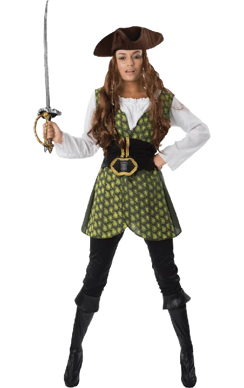 Adult Womens Pirate Fancy Dress Costume Tunics Sophisticated sleek