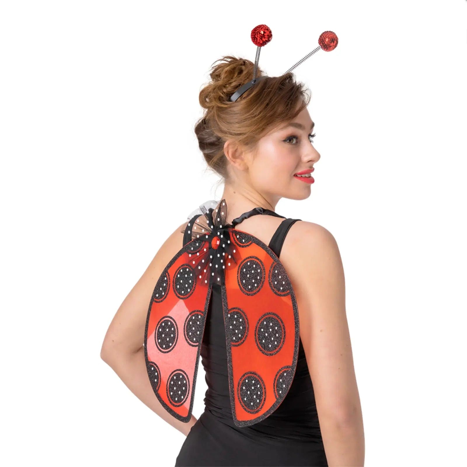 Adults Ladybird Wings Head Boppers Set Red Black Fancy Dress Tunics Vintage classic