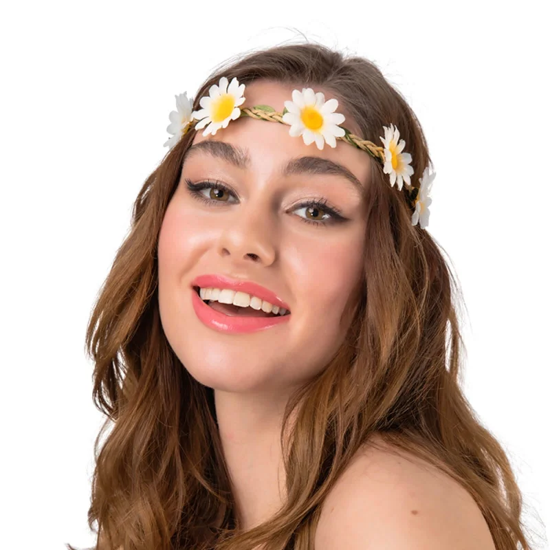 Daisy Hairband Flower Crown 60s Festival Fancy Dress Tunics Polka dots