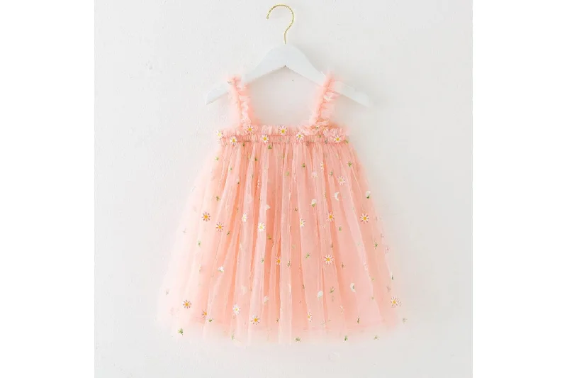 Daisy Paradise Tulle Dress - Garden Bliss A-Line Day Work