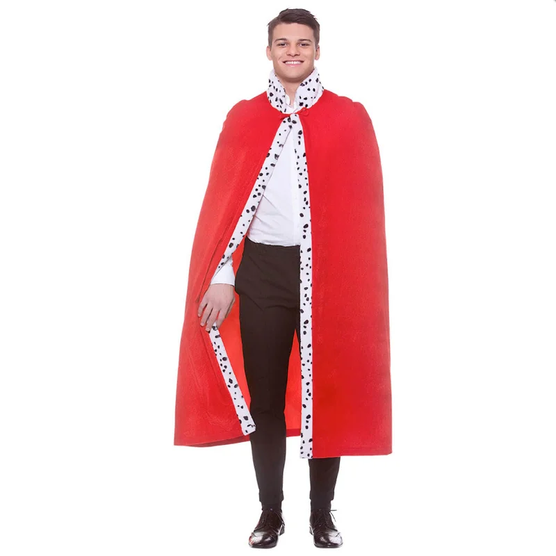 Deluxe King Queen Robe Red Plush Fancy Dress Cape 125cm Tunics Distressed trendy