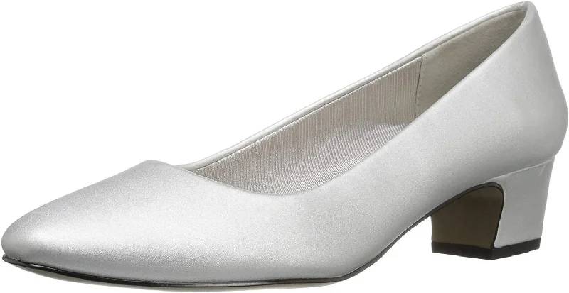 Easy Street Women's Prim Dress Pump Color Silver Size 7.5 Wide Pair of Shoes Tunics Sophisticated sleek