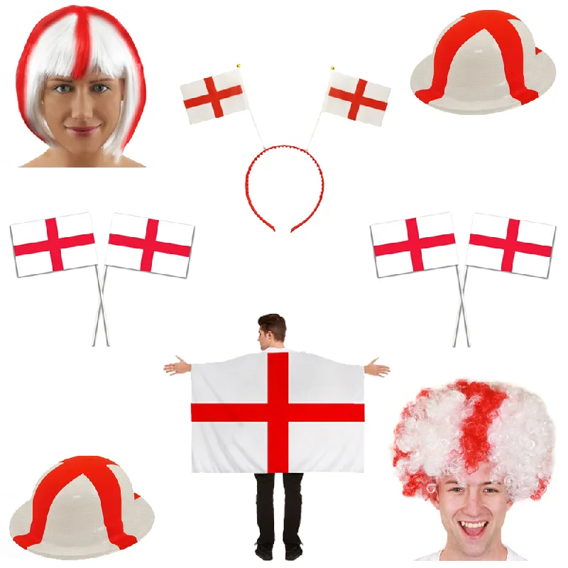 England Fancy Dress Pack for 5 People Tunics Plaid country