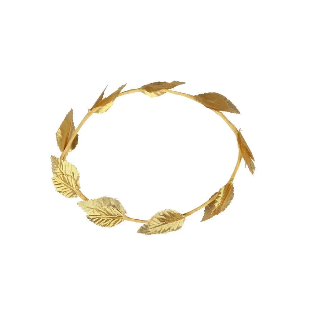 Gold Leaf Crown Roman Greek Headband Fancy Dress Tunics Velvet soft