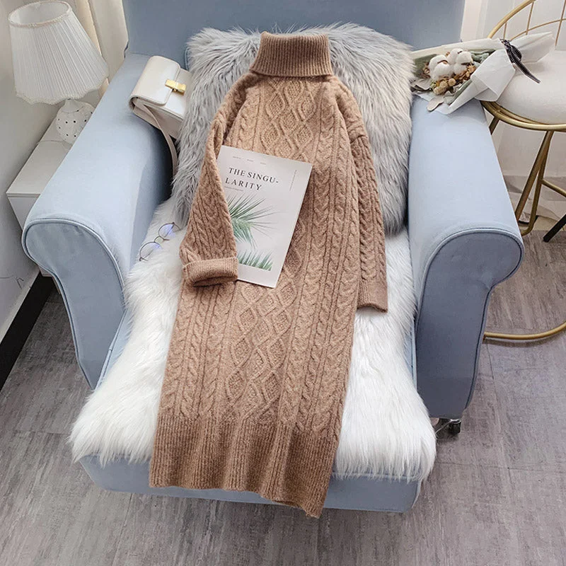 High neck long style with coat and woolen dress  4926 Bodycon Club Sequined Bodycon Club Sequined