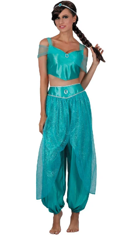 Jasmine Desert Princess Womens Fancy Dress Costume Tunics Bridal satin