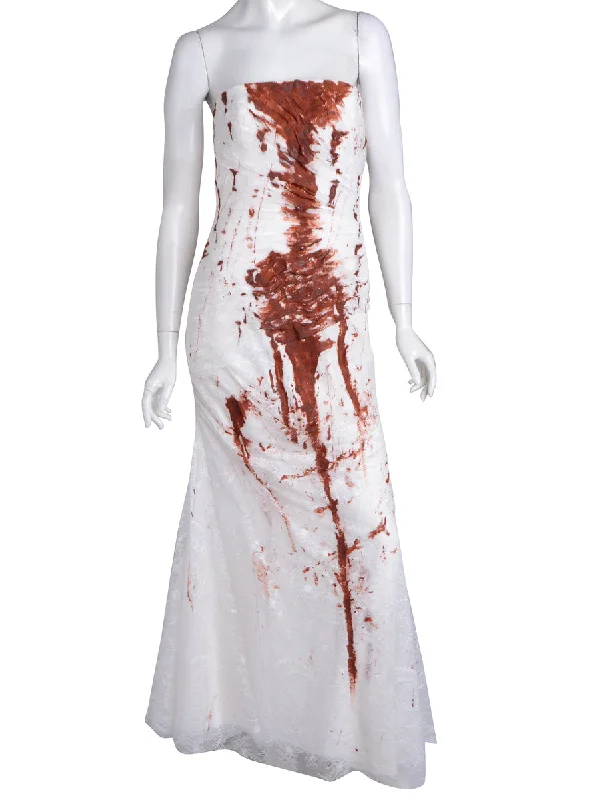 Label Blood Stunt Halloween Wedding Dresses Tunics Print Colorful