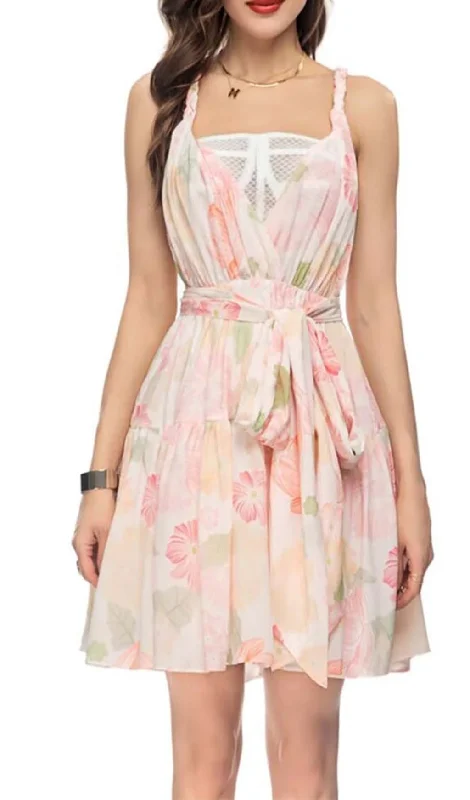 MIAMI FLORAL MINI DRESS IN PINK Pencil Office Professional Pencil Office Professional