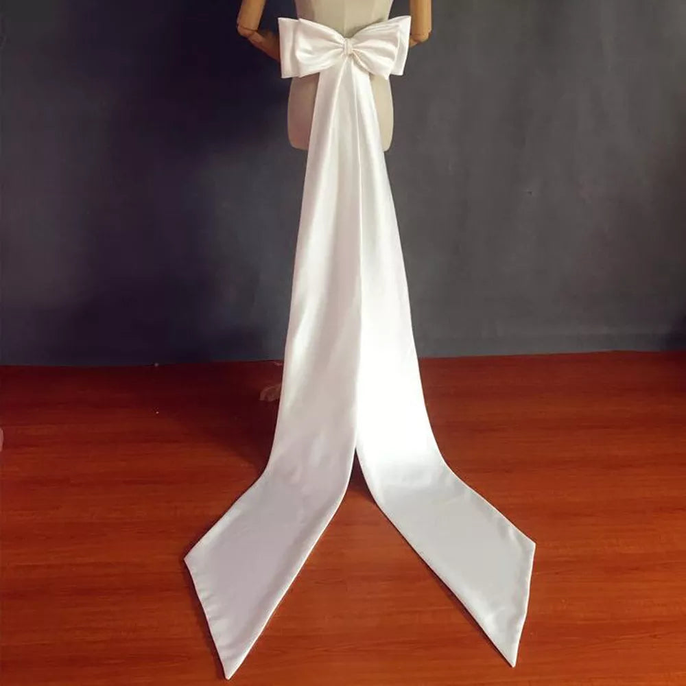 Removable Satin Wedding Dress Bow Maxi Flowy Bohemian