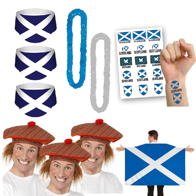 Scotland Fancy Dress Sport Supporter Pack Tunics Denim casual