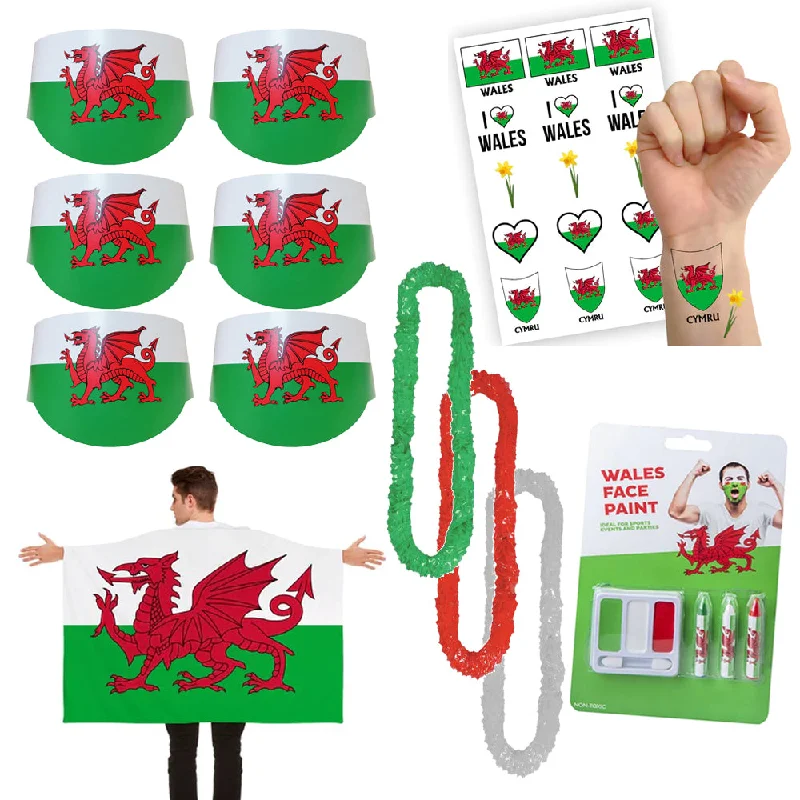 Wales Fancy Dress Sport Supporter Pack Tunics Chinos classic