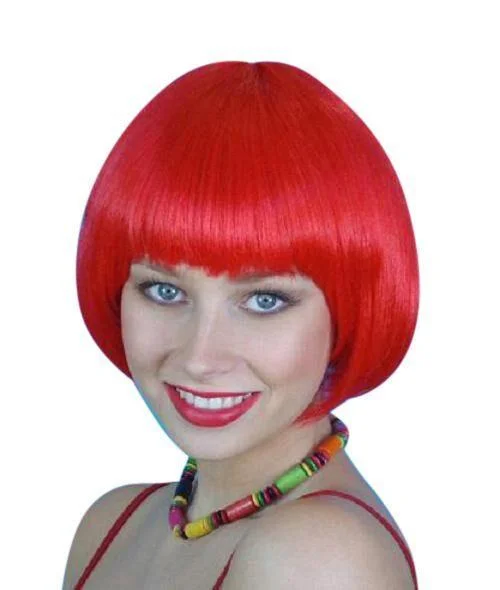 Anime Bob Red Wig Fancy Dress Costume Accessory Tunics Canvas sturdy