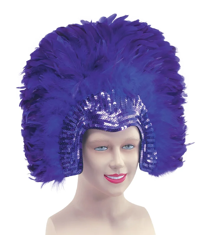 Womens Feather Headdress Purpledeluxe Costume Accessories Female Halloween sweetheart Neckline Romantic