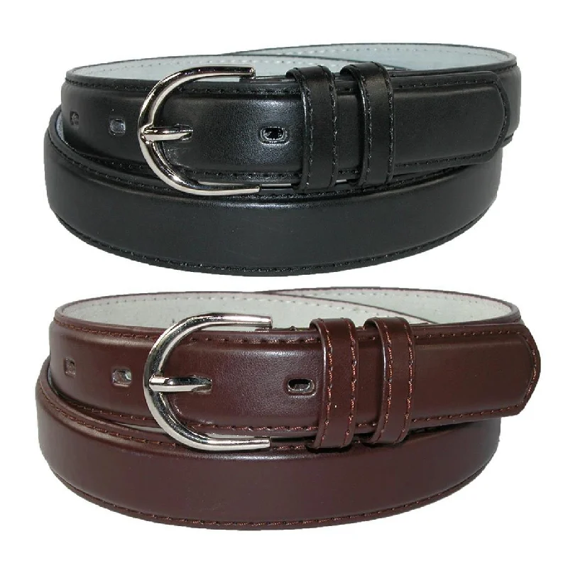 Women's Leather 1 1/8 Inch Dress Belt (Pack of 2 Colors) Tunics Brand named