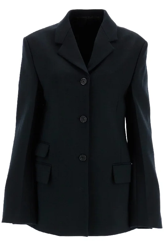 Straight Three-button Blazer  - Black Women's Luxury Jacket