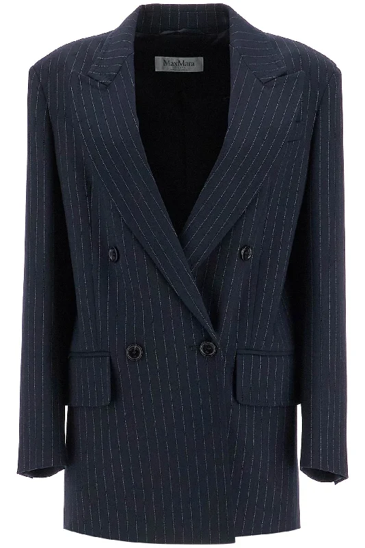 Textured Wool Blazer For  - Blue Women's Trendy Blazer