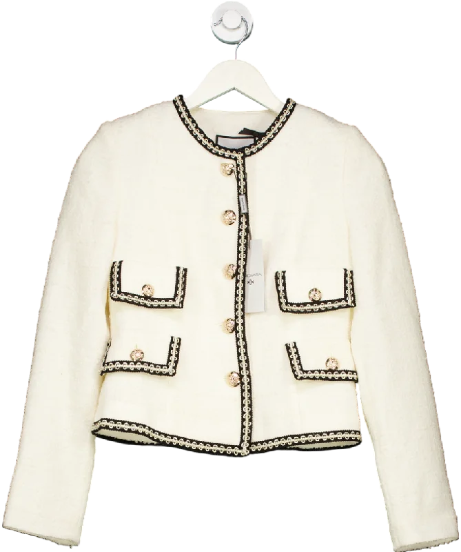 Andiata Cream Lesley Boucle Blazer UK 4 Women's Short Blazer