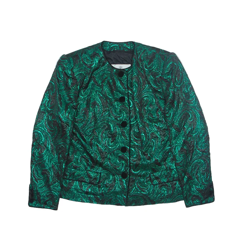 AQUASCUTUM Blazer Jacket Green 90s Paisley Womens M Women's Trendy Jacket