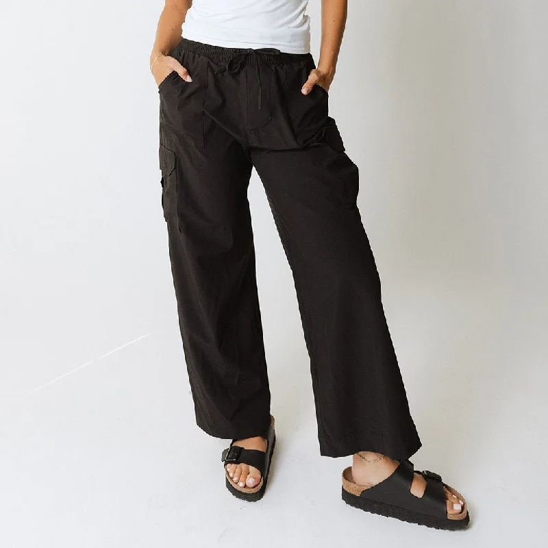 Audrey Cargo Trouser, Black Trousers Fleece Cozy