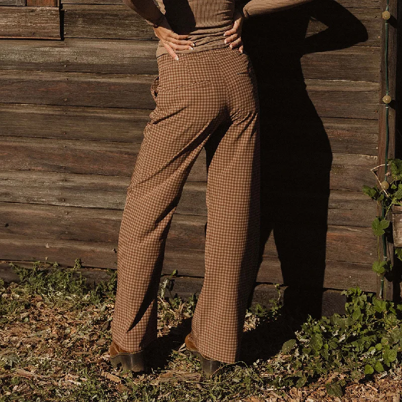 Audrey Trouser, Cinnamon Check Trousers Cargo Utility