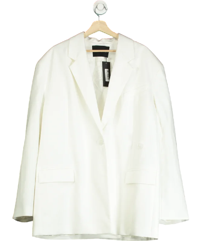 Basilika White Oversized Blazer One Size Women's Adventure Blazer