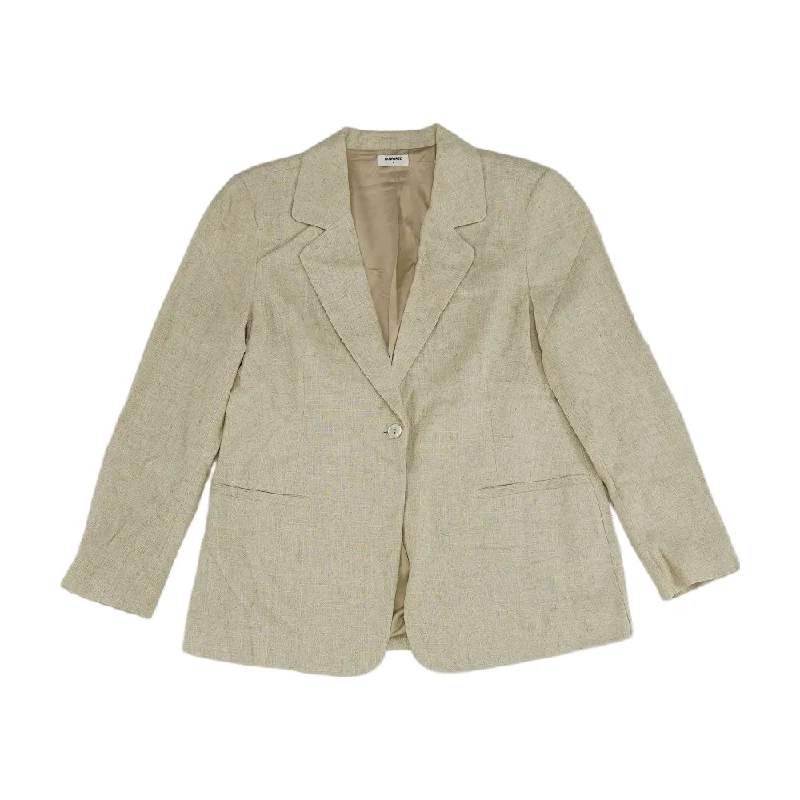 Beige Solid Blazer Women's High-End Blazer